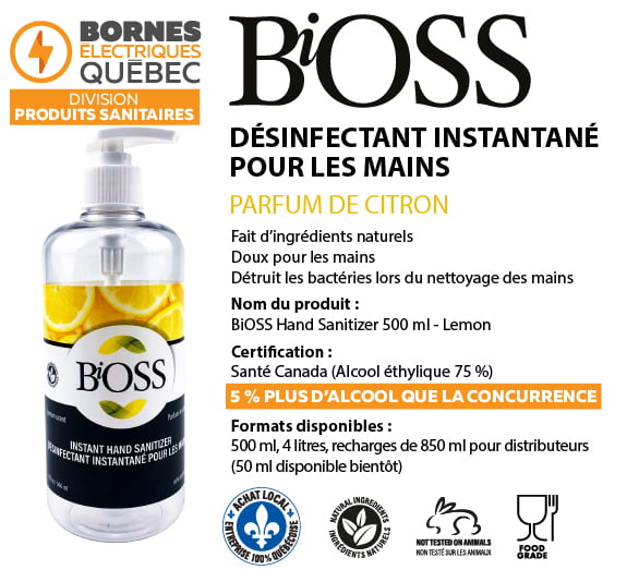 BiOSS Désinfectant instantané pour les mains 500 ml – Image 2